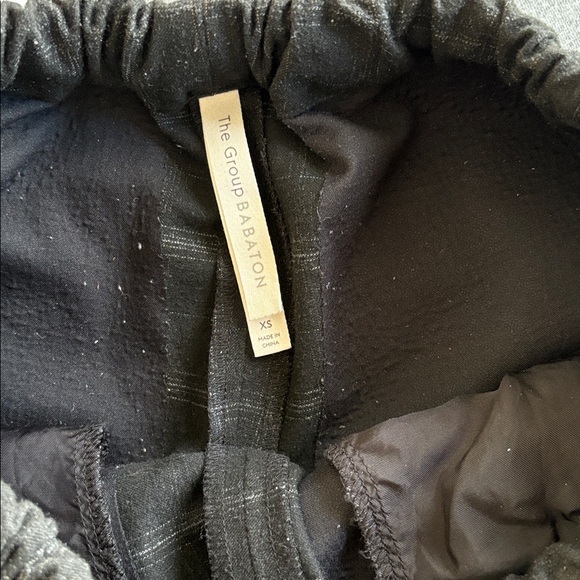 Babaton Black Checkered pants cozy drawstring waist inseam 24 inches - Picture 6 of 7